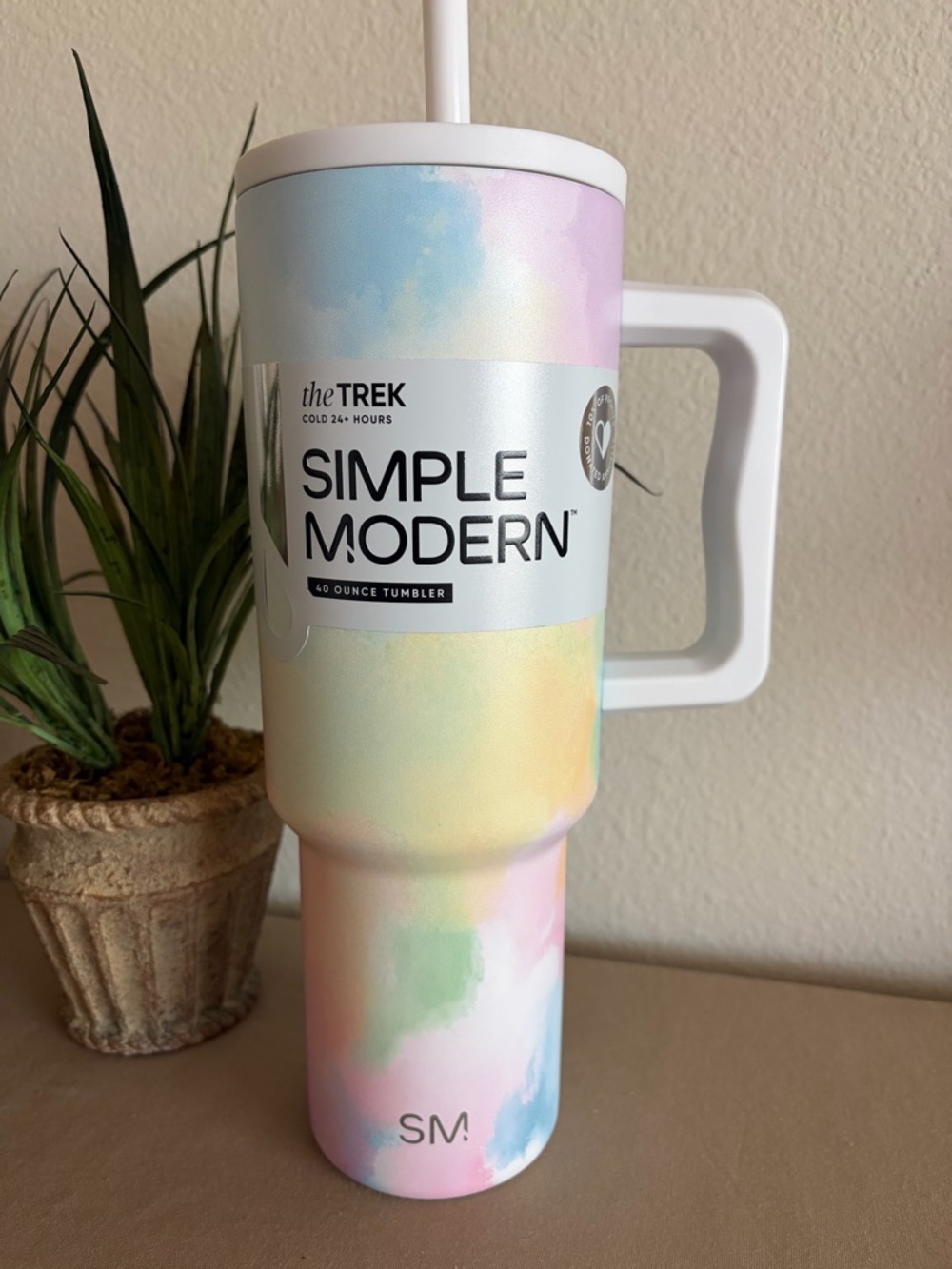 NEW Simple Modern TREK 40oz Tumbler Cotton Candy Tie Dye *New Logo*